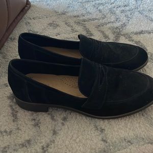 Clarks Black Suede Loafers